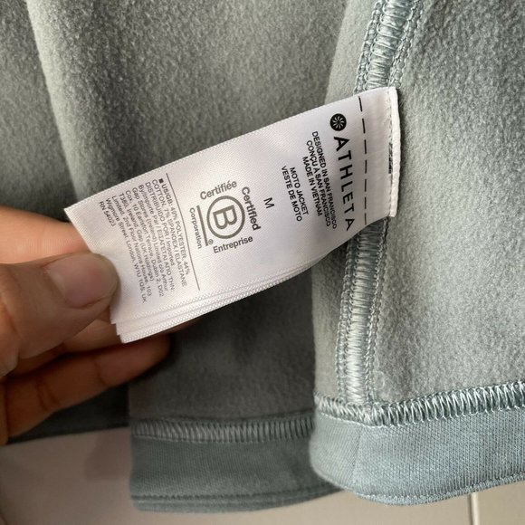 ATHLETA Moto Jacket Sz Medium Minimalistic Grey #982849 FALL 2021 Women’s - Picture 8 of 12
